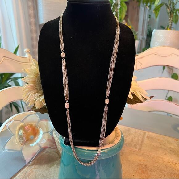 Loft Multi Strand Silver Tone Necklace - Picture 1 of 10